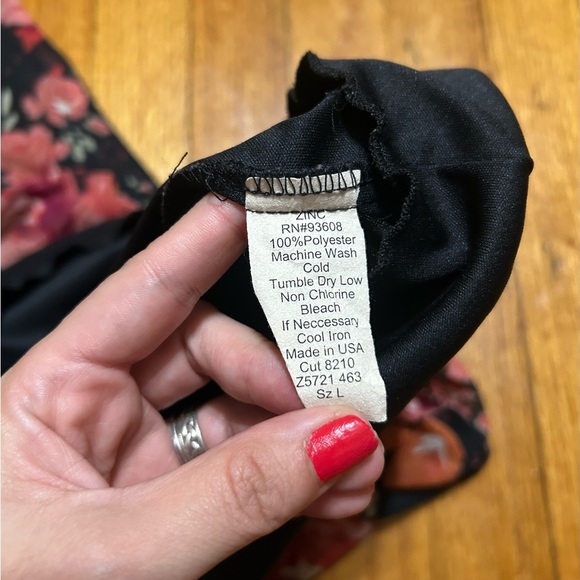 Y2K Zinc Dark Romantic Babydoll Midi Length Floral Dress USA Made (Runs Small) - Picture 8 of 11